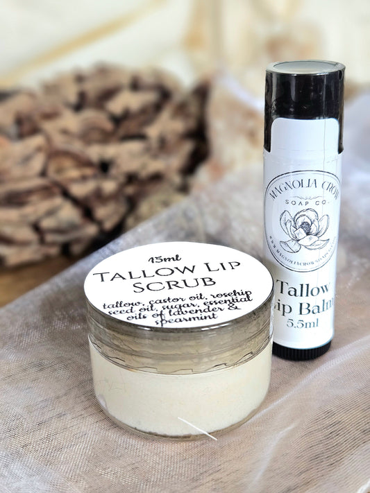 Tallow Lip Balm + Scrub Set