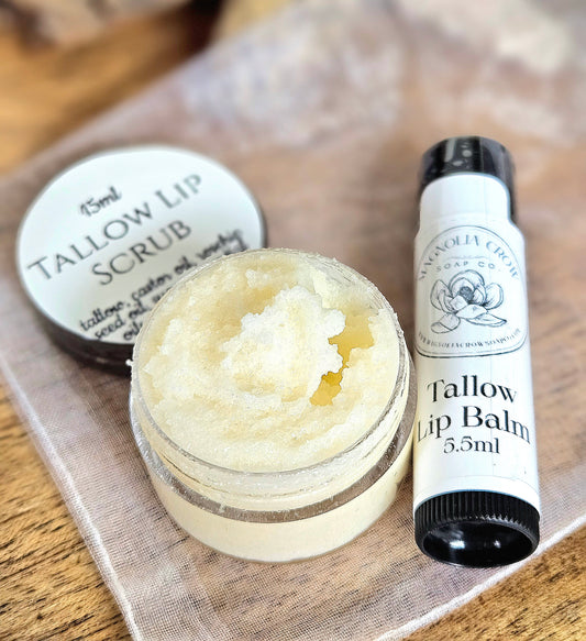 Tallow Lip Balm + Scrub Set