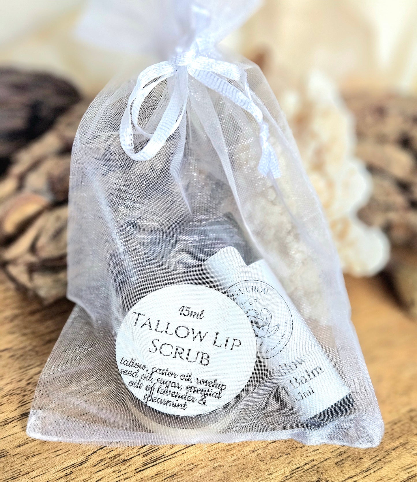 Tallow Lip Balm + Scrub Set